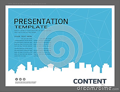 Presentation design template, City buildings and real estate concept, Vector modern background Vector Illustration