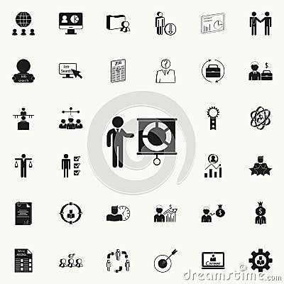 presentation of financial indicatorsicon. HR & Heat hunting icons universal set for web and mobile Stock Photo