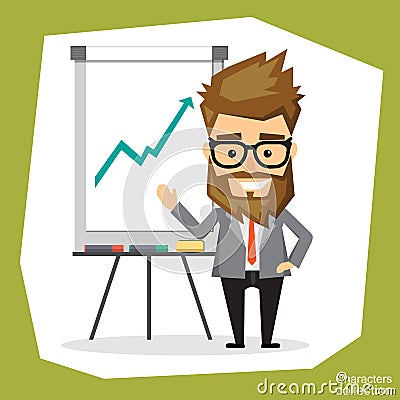 Presentation on flip chart paper Vector Illustration