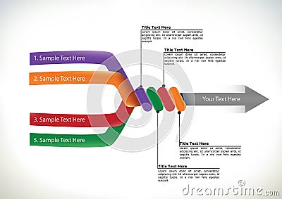 Presentation flow chart with arrow Vector Illustration