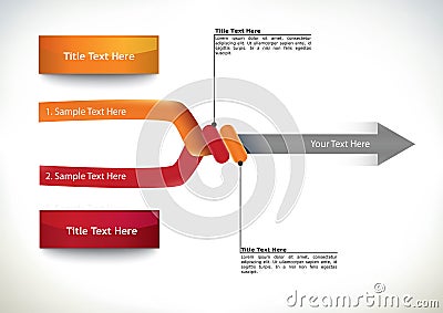 Presentation flow chart with arrow Vector Illustration