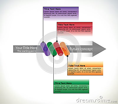 Presentation flow chart with arrow Vector Illustration