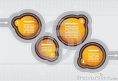 Presentation flow chart with bubbles Vector Illustration