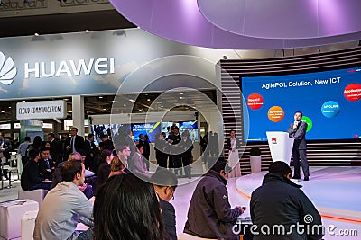 Presentation of Huawei product line president Jeff Wang Editorial Stock Photo