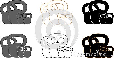 Presentation logotype for kettlebell training Vector Illustration