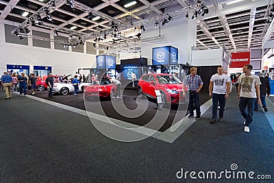 Presentation of the new car company Mazda Editorial Stock Photo