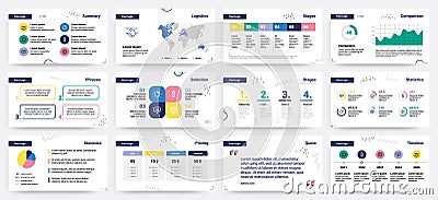 Presentation pages. Creative infographic slide, corporate advertising business layout. Vector modern presentation design Vector Illustration