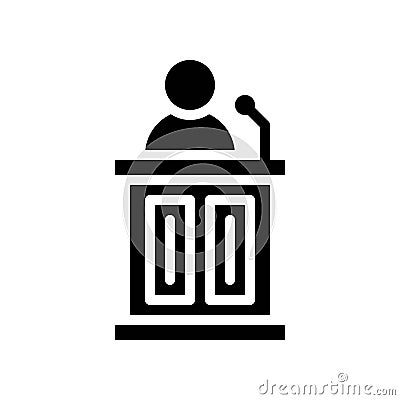 Presentation podium vector, Back to school solid design icon Vector Illustration