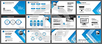 Presentation and slide layout background. Design blue gradient arrow template. Use for business annual report, flyer, marketing, Vector Illustration