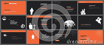 Presentation and slide layout background. Design halloween template. Use for business keynote, presentation, slide, marketing, Vector Illustration