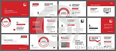 Presentation and slide layout background. Design red and black geometric template. Use for business keynote, presentation, slide, Vector Illustration
