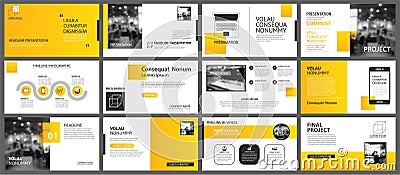 Presentation and slide layout background. Design yellow and orange gradient template. Use for business annual report, flyer, Vector Illustration