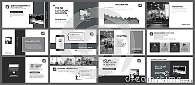 Presentation and slide layout template. Design black and gray geometric background. Use for business annual report, flyer, Vector Illustration