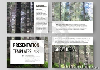 Presentation slide templates. Easy editable abstract vector layouts in flat design. Colorful background, hexagonal Vector Illustration