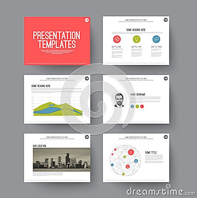 Presentation slides with infographic elements Stock Photo