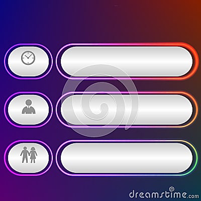 Presentation template options glowing blurred dark background Vector Illustration