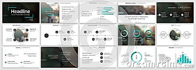 Presentation templates. Blue elements for infographics on a white background. Vector Illustration