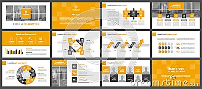 Presentation templates, corporate. Elements of infographics for presentation templates. Vector Illustration