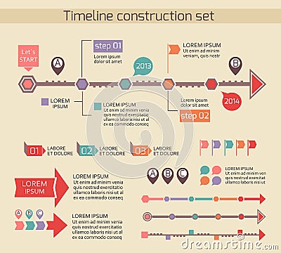 Presentation timeline chart elements Vector Illustration