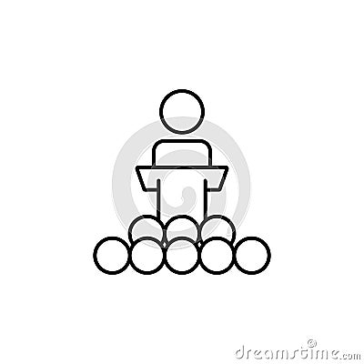 presentation to colleagues line icon. Element of business organisation icon for mobile concept and web apps. Thin line Stock Photo