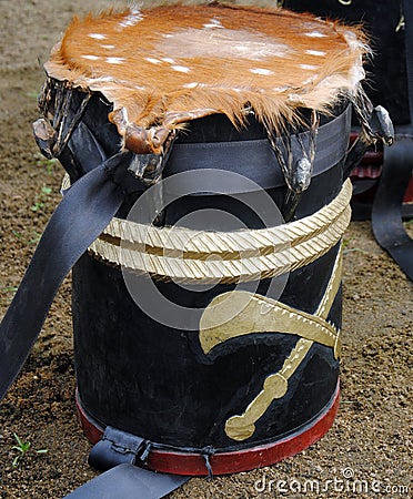 PRESENTATION OF TRADITIONAL DRUM Editorial Stock Photo