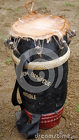 PRESENTATION OF TRADITIONAL DRUM Editorial Stock Photo