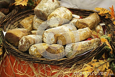 Presentation of various cheeses for a tasting Stock Photo