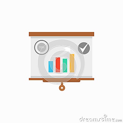 Presentation vector icon, infographic chart symbol. Modern, simple flat vector illustration for web site or mobile app. Vector Cartoon Illustration