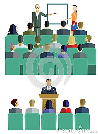 Presentations, lectures or courses Vector Illustration