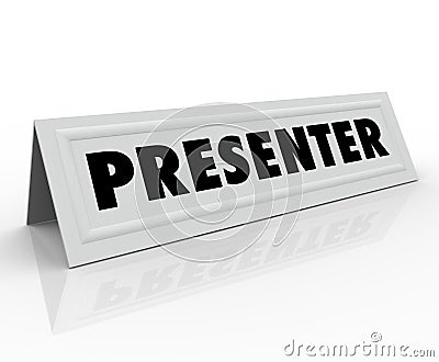 Presenter Name Tent Card Guest Speaker Spot Stock Photo