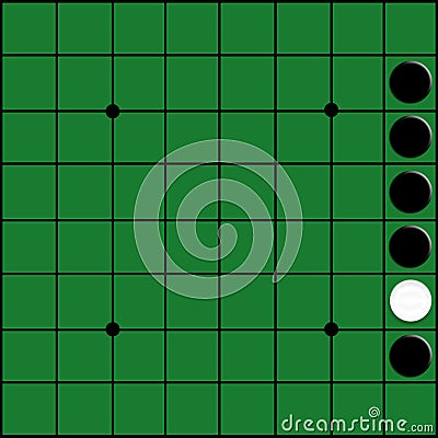 Presenting the board game Reversi or Otello White and black point positioning To decide to lose and win In playing games Stock Photo