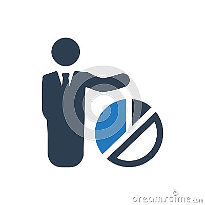 Presenting Business Report Icon Vector Illustration