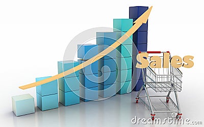 Presenting a getting better economy and increase of business income from the sale of commodities and services Stock Photo