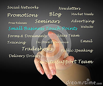 Small Business Touch Points Stock Photo