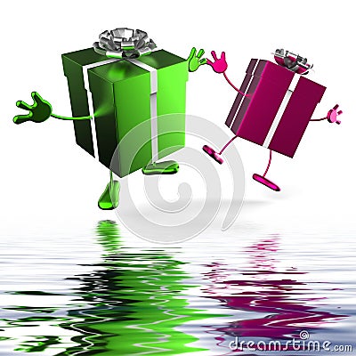 Presents Displays Special Purchase For Loved One Stock Photo