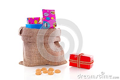 Presents in the a Sinterklaas bag Stock Photo