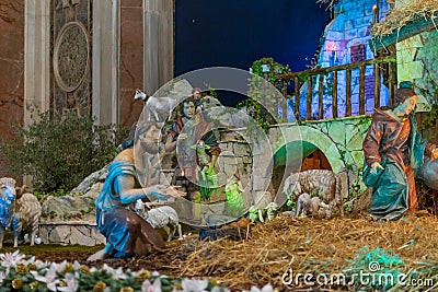 The Presepio Inside St. Peter`s Cathedral for Christmas, Vatican, Italy Editorial Stock Photo