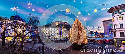 Preseren's square, Ljubljana, Slovenia, Europe. Stock Photo