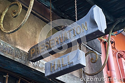 Preservation Hall Sign Editorial Stock Photo