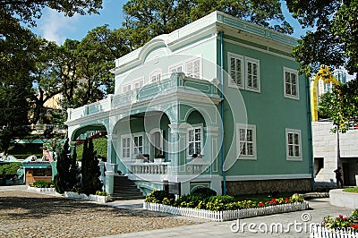 Preserved colonial house, Macau, Taipa Stock Photo