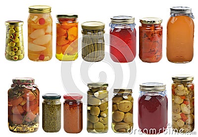 Preserved Food Collection Stock Photo