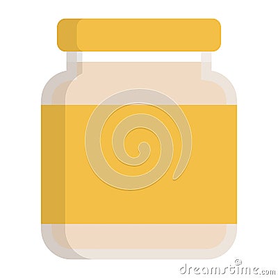 Preserved food in jar isolated object Vector Illustration
