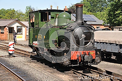 Welshpool & Llanfair Light Railway Steam Engine Editorial Stock Photo