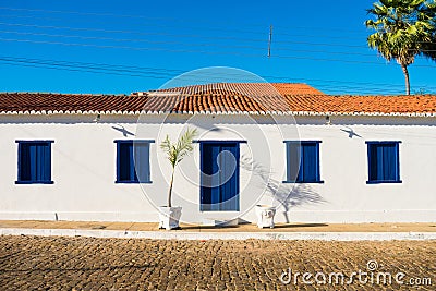 Preserved historic building around the main square of Oeiras - the first capital of Piaui state - Brazil Stock Photo