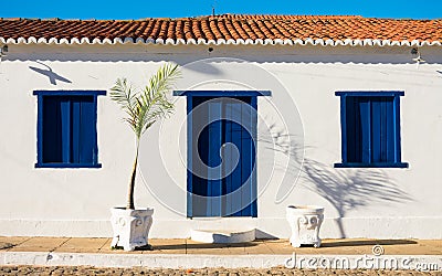 Preserved historic building around the main square of Oeiras - the first capital of Piaui state - Brazil Stock Photo