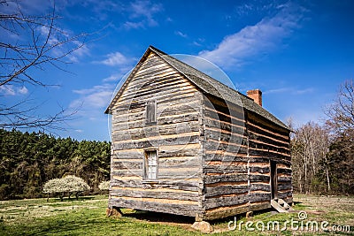 Preserved historic wood house Stock Photo