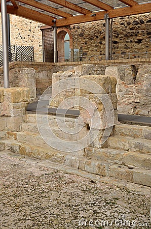 Roman baths in Spain, Caldes de Malavella Stock Photo