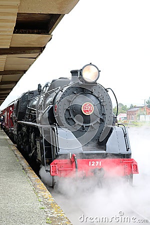 Preserved steam locomotive Ja 1271 at Shannon NZ Editorial Stock Photo
