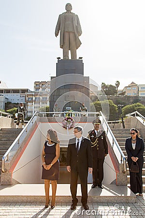 President of Cape Verde, Jorge Carlos Almeida Fonseca with wife Editorial Stock Photo