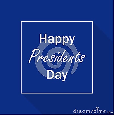 President day celebration . Illustration blue background. Simple lines. Lettering. White letters. Blue banner. Flat design. EPS 10 Stock Photo